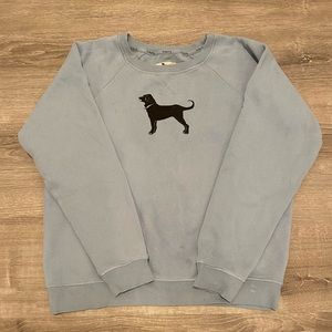 Light blue black dog crew neck